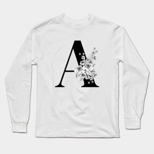 A alphabet Botanical cherry blossom sakura flowers Long Sleeve T-Shirt